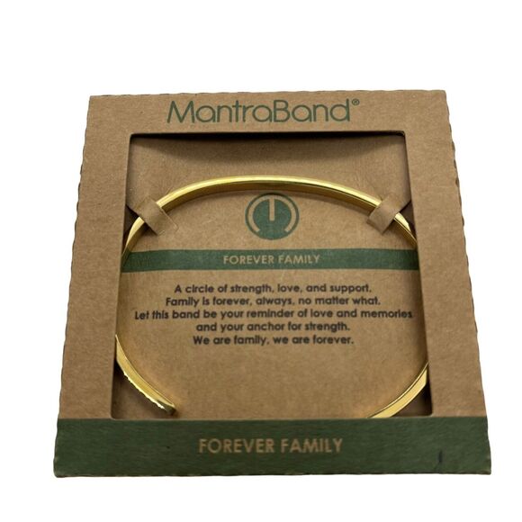 MantraBand Forever Family Bracelet Gold Plated Stainless Steel Hypoallergenic - Picture 3 of 16
